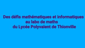 Mathématiques et informatique : des défis au labo de maths